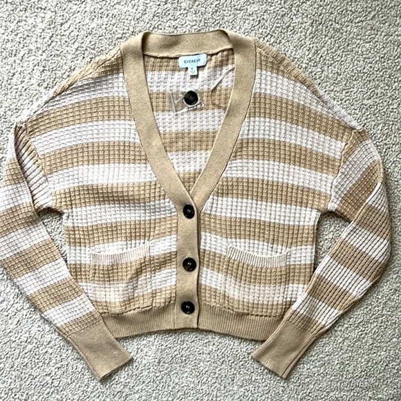 EVEREVE Thermal Stitch Knit Cardigan Size Medium NWOT - Picture 2 of 10